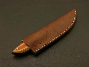 Couteau EDC à lame fixe en acier Damas, pointe tombante, forgé à la main, manche en bois Pakka, mosaïque, pour camping, bushcraft, couteau utilitaire - Product Image 4