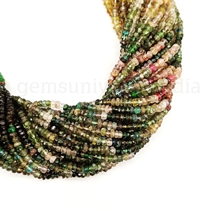 Perles de tourmaline facettées en forme de rondelle, pierres précieuses naturelles, perles en vrac pour la création de bijoux, vente en gros - Product Image 6