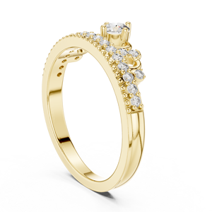 Round Cut Lab Grown Diamond Ring 14K 18K Solid Gold <b>Crown</b> <b>Tiara</b> Style Diamond Ring 0.40CT DEF VVS Anniversary Ring Gift OEM ODM - Product Image 4