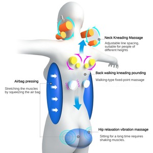 Tiefenwirksames Knetmassagegerät mit Infrarot-Heizung und Luftkompression für Nacken-, Schulter- und Rückenschmerzen - Ganzkörper-Massagekissen - Product Image 4