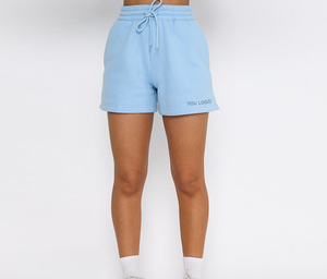 Shorts Deportivos Antiarrugas de Algodón para Mujer, con Cintura Elástica y Logotipo Personalizado, para Entrenamientos de Verano - Product Image 3