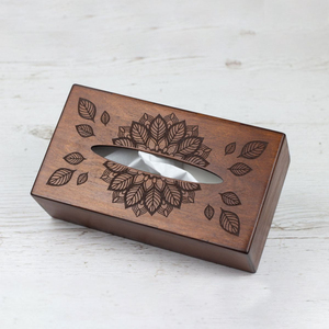Boîte à mouchoirs en bois de style mid-century, support personnalisé pour mouchoirs faciaux, taille standard pour la maison, le salon, le bureau, le bureau de maquillage - Product Image 5