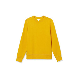 Sweat-shirt col rond jaune coupe classique en tricot unisexe style décontracté couleur unie manches longues pour homme en vente - Product Image 5