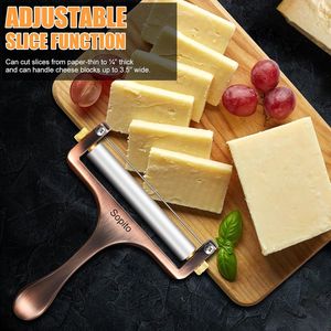 Affettatrice per Formaggio Regolabile in Acciaio Inox con 3 Fili Extra per Cheddar, Gruyere, Raclette, Mozzarella, Utensili per Formaggio in Blocchi - Product Image 4