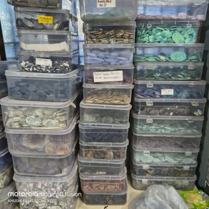 Lote de Cabujones de Ágata Natural Mixta al Por Mayor, de 20-45mm, para la Fabricación de Joyería, de Rajasthan - Product Image 3