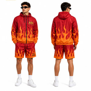 Conjunto de Chaqueta Cortavientos y Pantalones Cortos Personalizados Royal de Dos Piezas, Chaqueta Cortavientos con Cierre, Nylon y Poliéster, Ropa Deportiva Urbana - Product Image 2