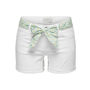 Shorts de Mezclilla Transpirables para Mujer, Tendencia de Moda, Mini Shorts de Mezclilla Blancos con Hermoso Cinturón Elegante - Product Image 4