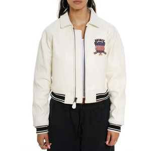 Premium Wholesale Avirex Women's Heavy Weight Casual Leather Knitted Bomber <b>Jackets</b> <b>Winter</b> Windproof Breathable Custom Designed - Product Image 1