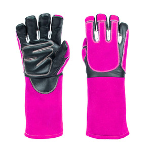 Nouvelles gants de soudure en cuir de chèvre et croûte de cuir, avec logo personnalisé, résistants aux chocs, ignifuges et anti-abrasion, pour barbecue - Product Image 4