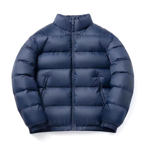 <b>Light</b> gray stand-collar puffer <b>jacket</b> with thick padding minimalist warm and windproof great choice for winter wear at wholesale - Product Image 5
