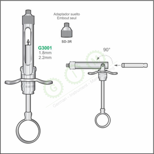 Jeringa de Aspiración Dental de Acero Inoxidable, Jeringa de Aspiración Manual de 1.8 mm y 2.2 mm con Adaptador de 90 Grados para Uso Quirúrgico - Product Image 4