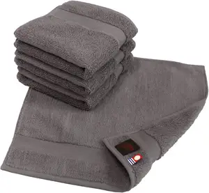 [Wholesale Products] HIORIE Imabari towel Cotton 100% HOTEL'S Grand Handkerchief 25*25cm 400GSM Supima Cotton Dark Grey Soft