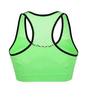 Women's <b>Blue</b> Yoga Sports <b>Bra</b> Racerback Scoop Neck Mesh Breathable Medium Support Seamless Design - Product Image 5