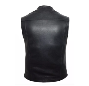Chaleco de Cuero Genuino Casual para Hombre de Alta Calidad, Chaleco de Invierno Cómodo Hecho a Medida, Chaleco y Chaqueta de Moda para Motociclistas al por Mayor - Product Image 5