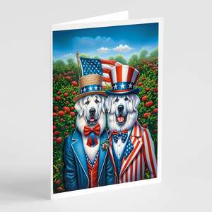 All American Whimsical A7 Tamaño 5x7 Great Pyrenees Tarjetas de notas en blanco Paquete de 8 con sobres para saludos - Product Image 1