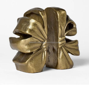 Antique Brass <b>Bookends</b> with Timeless Design – Functional and Decorative Display Piece - Product Image 2
