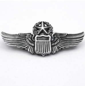 Insignia de Piloto de Comando Vintage, Tono Plateado, Pin de Solapa para Uniforme Formal, Coleccionable - Product Image 1