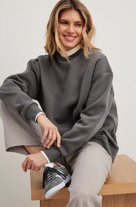 Sudadera Extra Grande de Primera Calidad para Mujer, 100% Algodón, Estilo Urbano, Lisa, Sudadera Blanca para Mujer, Sudadera Personalizada al por Mayor - Product Image 3