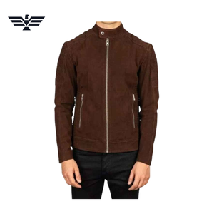Men's Brown Genuine Leather Bomber Jacket Turn-down Collar Zipper Closure Slim Fit Winter Wear Faux <b>Fur</b> Lining Vintage Style - Product Image 5