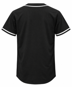 Maillot de baseball noir pour hommes, uniforme de softball à manches courtes, col en V, 100% Polyester, séchage rapide, nom et numéros d'équipe personnalisés - Product Image 2