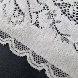 Cinta elástica floral de encaje de 23 cm, tejido de punto por urdimbre de nailon y elastano, tela de encaje de soporte para banda de sujetador, lencería, vestidos y ropa de novia. - Product Image 2