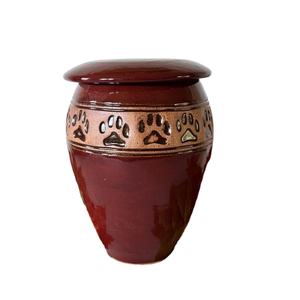 Vintage Style <b>Pet</b> Cremation Urns Pawprint Band <b>Ashes</b> Urn Tableware Display Decorative Memorial Cremation Urns <b>Keepsake</b> Accessory - Product Image 1