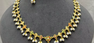 Ensemble collier et boucles d'oreilles classiques en jade plaqué or Jadau, éblouissant et raffiné, pour femmes, bijoux de mariage de qualité supérieure - Product Image 3