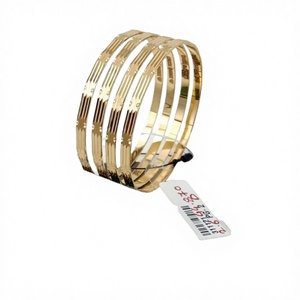 22K <b>Solid</b> <b>Gold</b> <b>Bangle</b> Set 4 Pcs Real Yellow <b>Gold</b> Handcrafted Traditional Indian Jewelry Set Bracelet For Women Gift - Product Image 1