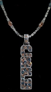 Pendentif personnalisé avec initiale en moissanite, plaqué or rose rhodié 14k/18k, bijoux hip-hop unisexe en provenance d'Inde - Product Image 2
