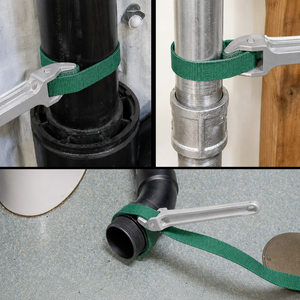 Clé à filtre robuste avec sangle réglable verte et poignée en acier argenté pour filtres à huile, raccords de tuyauterie, plomberie automobile - Product Image 4