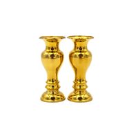 Vase thaïlandais artisanal de luxe en laiton véritable de 6 pouces, style ancien, robuste et durable, finition dorée brillante, décoration pour la maison, le temple ou usage bouddhiste