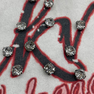 T-shirt personnalisé 100 % coton imprimé DTG, délavé à l'acide, coupe ample et épaisse, style vieilli avec pierres précieuses pour homme - Product Image 4