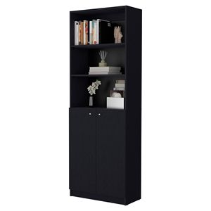 Sutton 2-Door Bookcase with Multi-Level Shelves and Double Door Design Storage Solution - Product Image 6