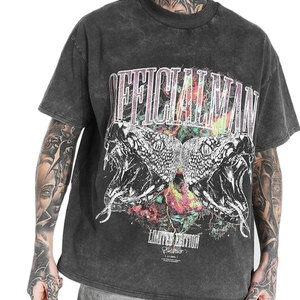 เสื้อยืดสตรีทสไตล์ผู้ชายไซส์ใหญ่ พิมพ์ลาย DTG ทั้งตัว โลโก้ด้านหน้า ผ้าฝ้าย 100% แขนสั้น ทรงปกติ แห้งเร็ว - Product Image 1