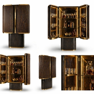 Luminara Reserve Modern Cabinet <b>Bar</b> Panel Design Customizable PU Paint Finish Eco-Friendly Durable Stainless Steel <b>Freestanding</b> - Product Image 5