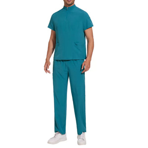 Fashion Men Hospital Scrubs Uniform Sets Unisex Pharmacy Jogging Staff Scrubs <b>Tops</b> Uniform Sets - Product Image 1