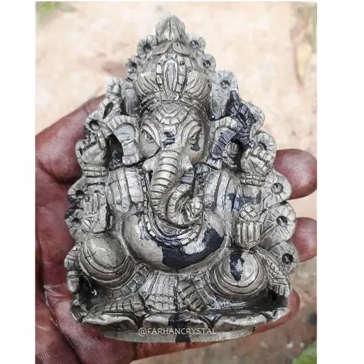 Altın pirit Ganesha heykelleri | Ganesha pirit taş heykeli, el yapımı Hindu tanrı heykelcik hindistan'da yapılan