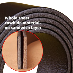 Ceinture en cuir véritable pour homme avec boucle en alliage, en cuir de vache, haute qualité, livraison directe d'usine - Product Image 3