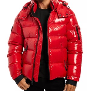 Customizable Men's Winter Coat Puffy Down <b>Padded</b> Bubble Puffer <b>Jacket</b> Shiny <b>Waterproof</b> Breathable Windbreaker with OEM Options - Product Image 4