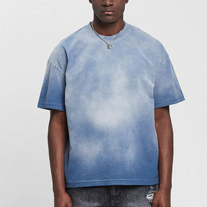 Camiseta de Hombre con Efecto Desgastado, Estilo Vintage, Algodón, Streetwear, Camiseta Lavada, Estilo Oversize, Moda de Verano - Product Image 4