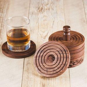 Eco sustainable wooden <b>coaster</b> providing reliable <b>heat</b> resistance and water protection for tabletops - Product Image 5