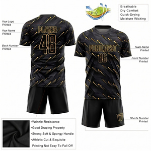 Conjunto de Camiseta de Fútbol Personalizada con Patrón Agrietado Negro y Verde, Manga Corta para Hombre, Poliéster que Absorbe la Humedad, Uniformes de Equipo para Todas las Temporadas - Product Image 6