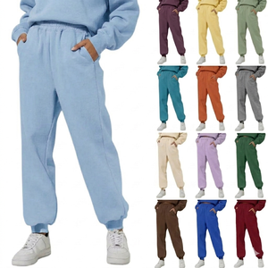 Pantalon évasé pour femme en molleton de polyester, taille élastique, coupe classique, avec logo personnalisé, qualité supérieure, fabrication OEM, couleur unie, style décontracté, idéal pour l'été - Product Image 1