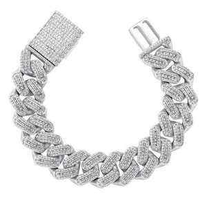 La Mejor Pulsera de Eslabones con Incrustaciones de Moissanita de Corte Redondo para Hombre, Joyería de Lujo Hip Hop en Oro VVS, Regalo de Aniversario - Product Image 4