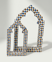 Hermosa Decoración de Puerta Árabe de Madera con Incrustaciones de Resina, Mini Arco Mihrab, Adorno Islámico para el Hogar, Hecho a Mano, Decoración de Alta Calidad