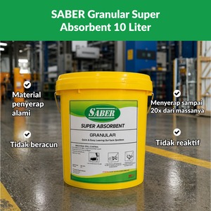 SABER ซุปเปอร์แอบซอร์เบนท์ กรานูลาร์ 10 ลิตร สำหรับควบคุมการรั่วไหลของน้ำมันและสารเคมีในอุตสาหกรรม - Product Image 3