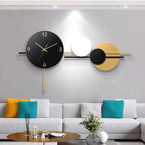35.4 di grandi dimensioni \ "moderno metallo geometrico digitale orologio da parete elegante decorazione da parete per soggiorno - Product Image 2