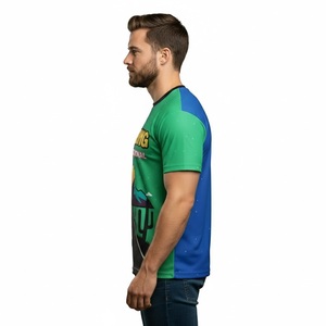 Camisetas Deportivas de Secado Rápido para Hombre, 100% Poliéster, Absorben la Humedad, Impresión por Sublimación Frontal, Antiarrugas, Transpirables - Product Image 5