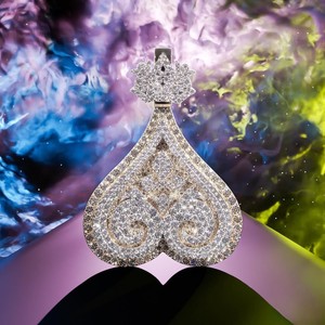 Luxury Heart Cut Moissanite Pendant 925 <b>Silver</b> Micro Insert Themed <b>Charm</b> Unisex Everyday Wear - Product Image 1