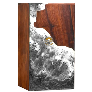 Ocean Inspired Resin & Natural Wood Cremation Urn Handmade Blue Wave Funeral Ashes Box by AYAANS - Product Image 1